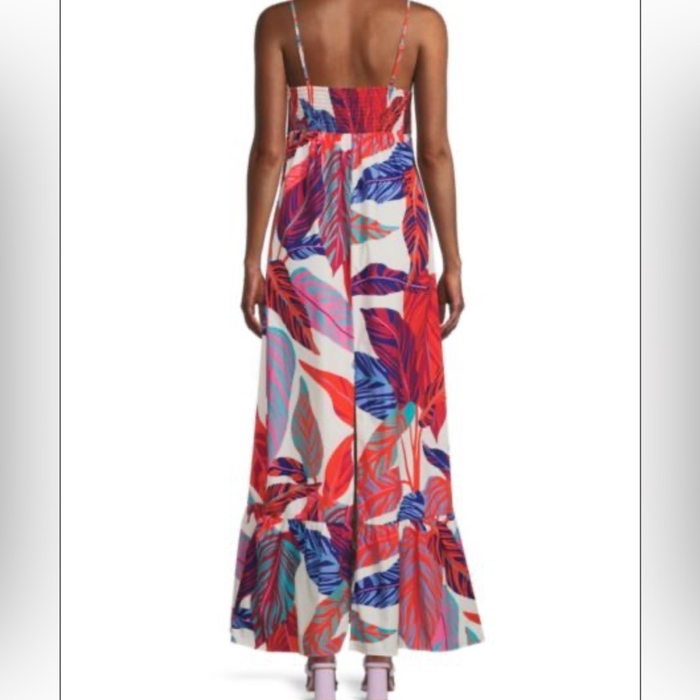 Hutch Olani Wild Tropical Maxi Dress coquette bow tropical size M - Picture 4 of 4